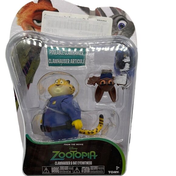 Disney 2016 Zootopia Clawhauser and Bat Eyewitness Figures by Tomy - Picture 3 of 4